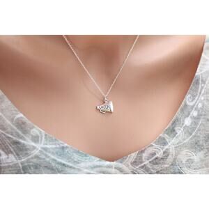 Sterling Silver Cheer Megaphone Charm - Sports Charms Necklace